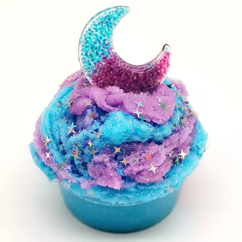 Cotton Candy Cloud Glitter Moon Slime Swirl Scented-clay Toy Diy